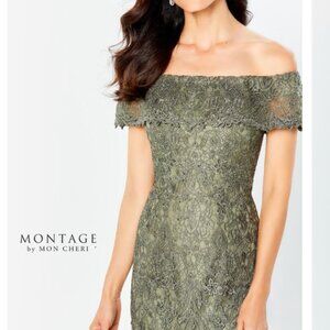 Montage by Mon Cheri Dress 220947 Olive Green